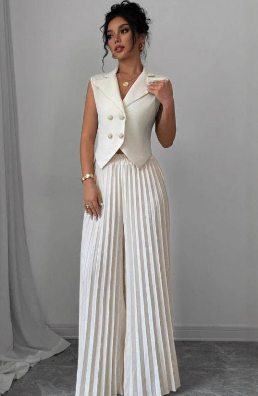 Elegante Plissé Tweedelige Set