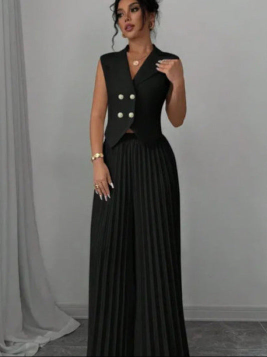 Elegante Plissé Tweedelige Set