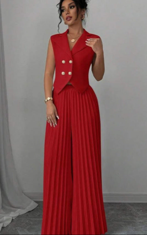 Elegante Plissé Tweedelige Set
