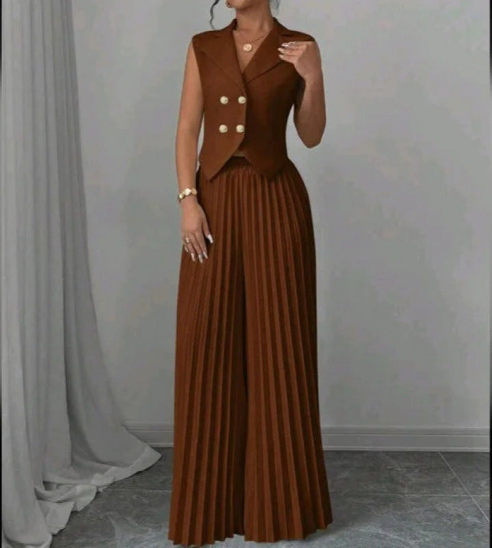 Elegante Plissé Tweedelige Set