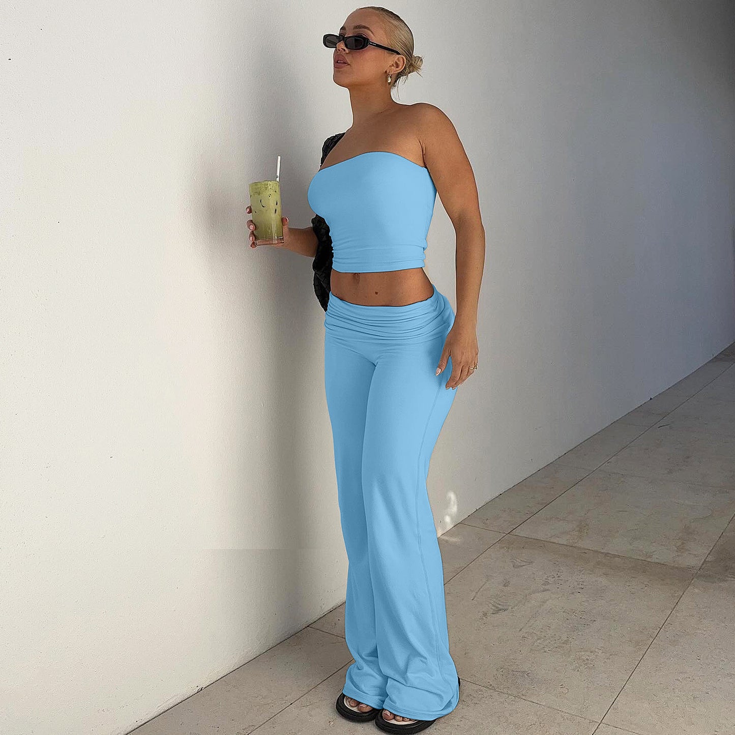 Bandeau Top & Flared Pants
