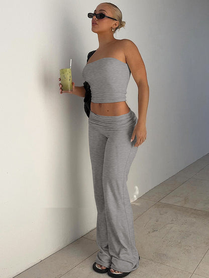 Bandeau Top & Flared Pants