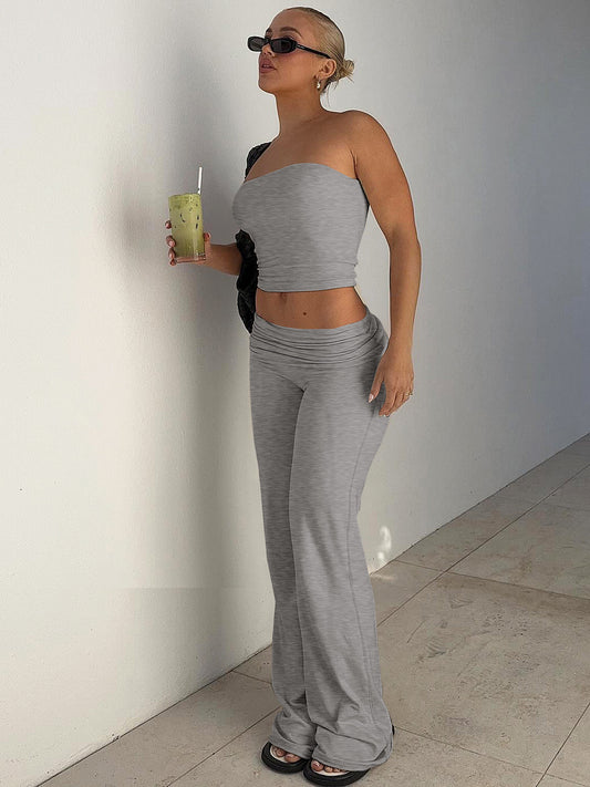 Bandeau Top & Flared Pants