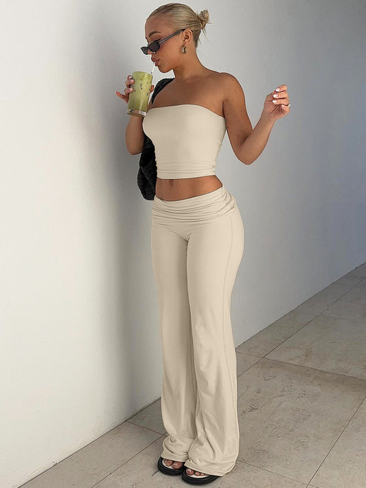 Bandeau Top & Flared Pants