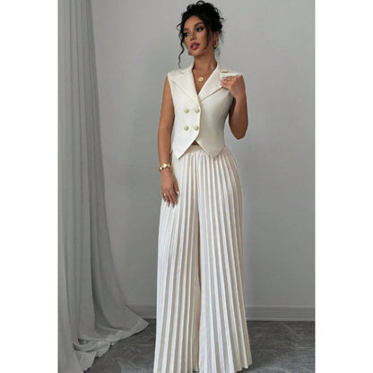 Elegante Plissé Tweedelige Set