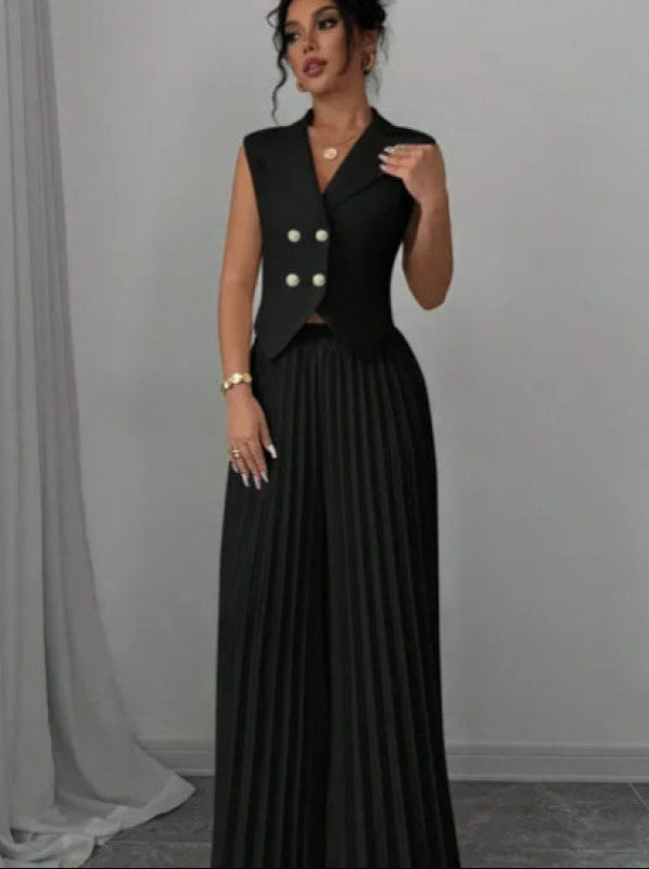 Elegante Plissé Tweedelige Set