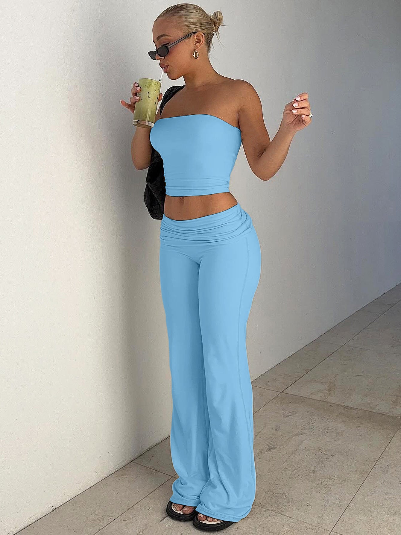 Bandeau Top & Flared Pants