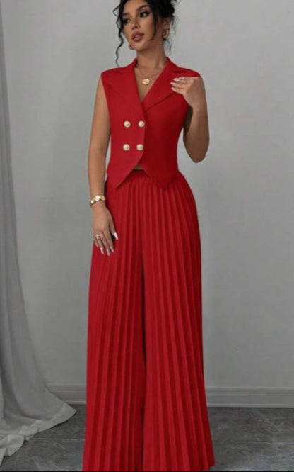 Elegante Plissé Tweedelige Set