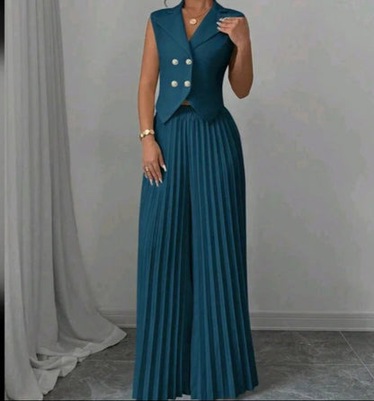 Elegante Plissé Tweedelige Set