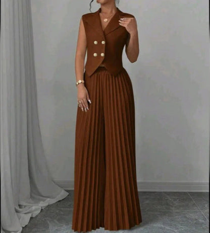Elegante Plissé Tweedelige Set